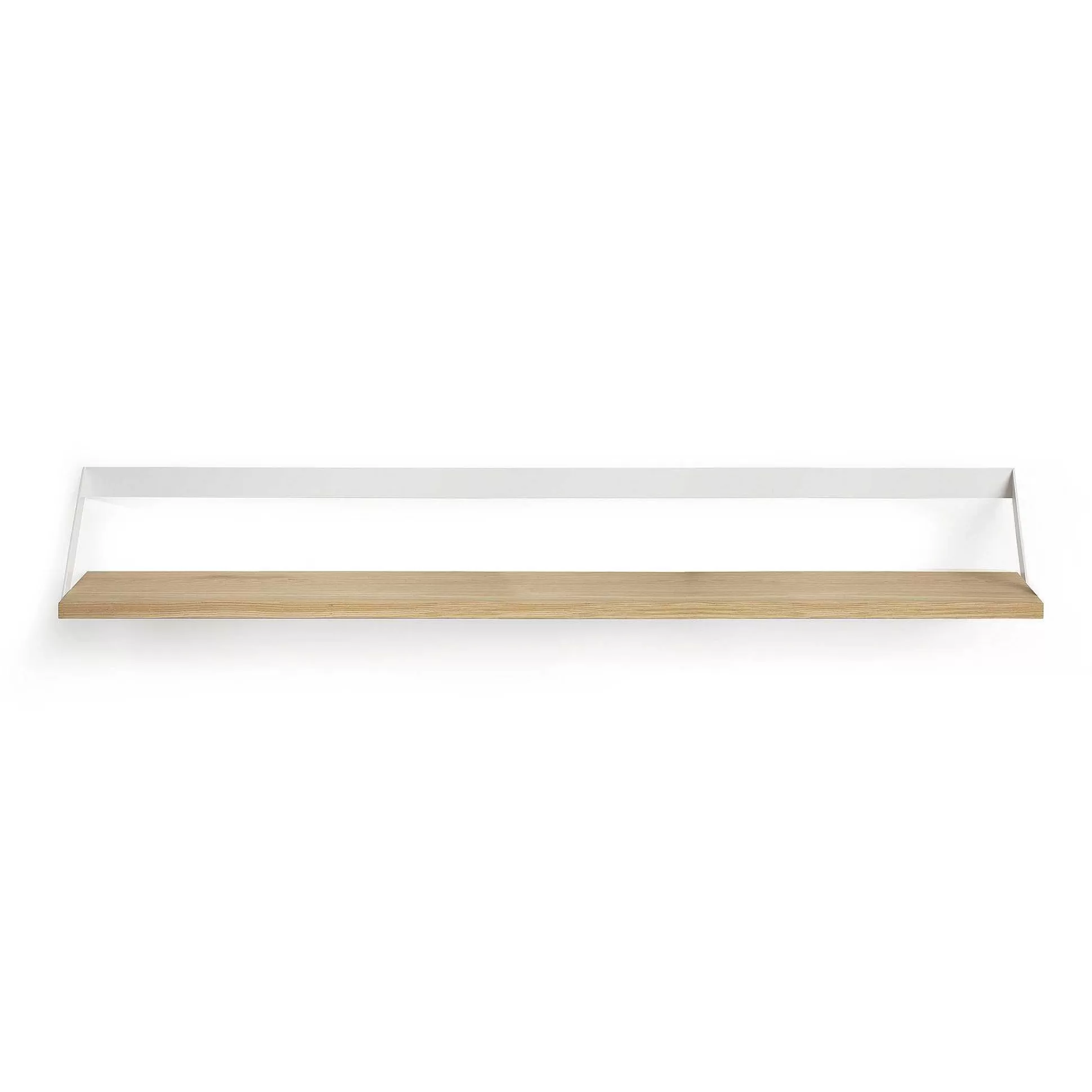 Be Home Shelving<Ribbon Solid Oak Shelf with White Metal, 55"