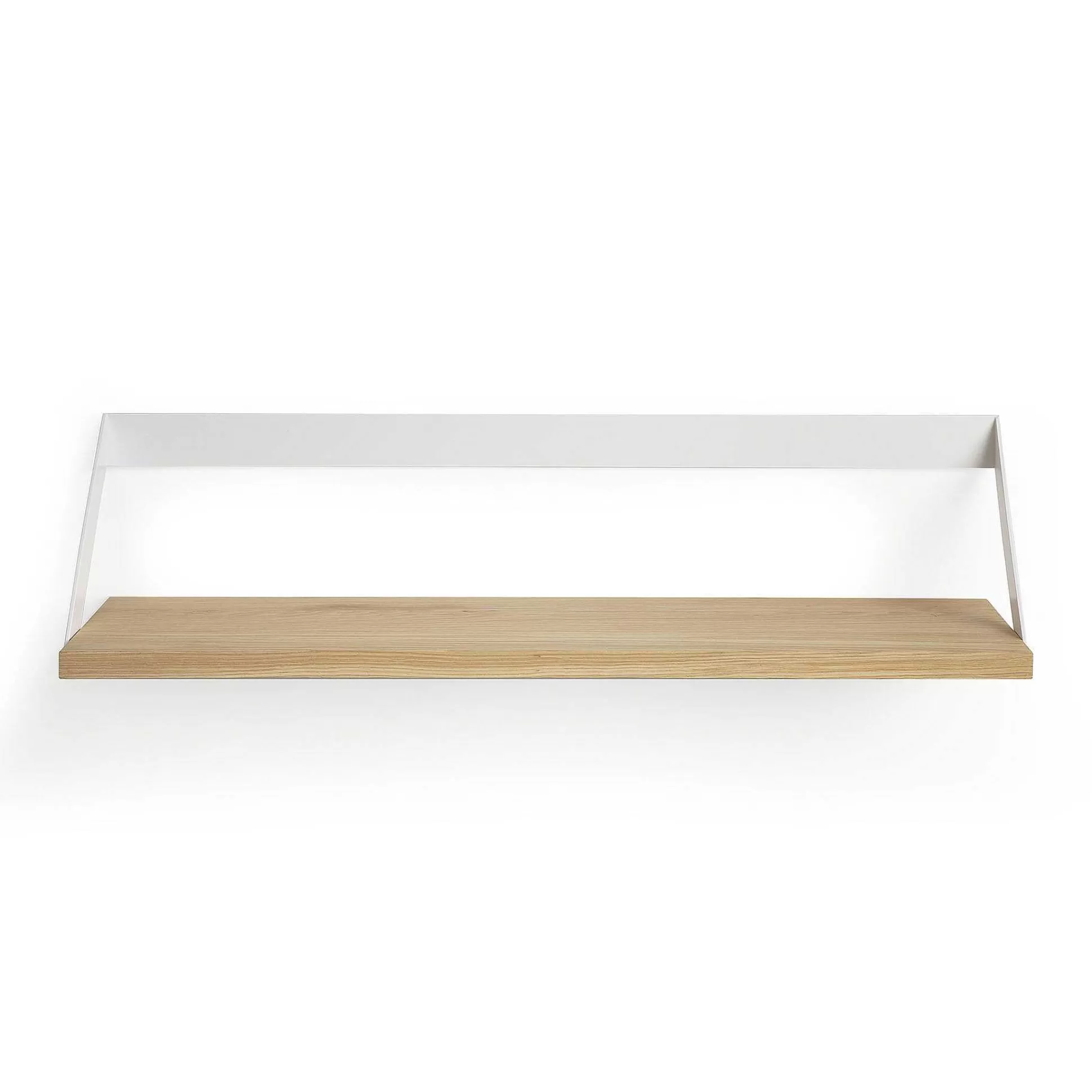 Be Home Shelving<Ribbon Solid Oak Shelf with White Metal, 27.5"