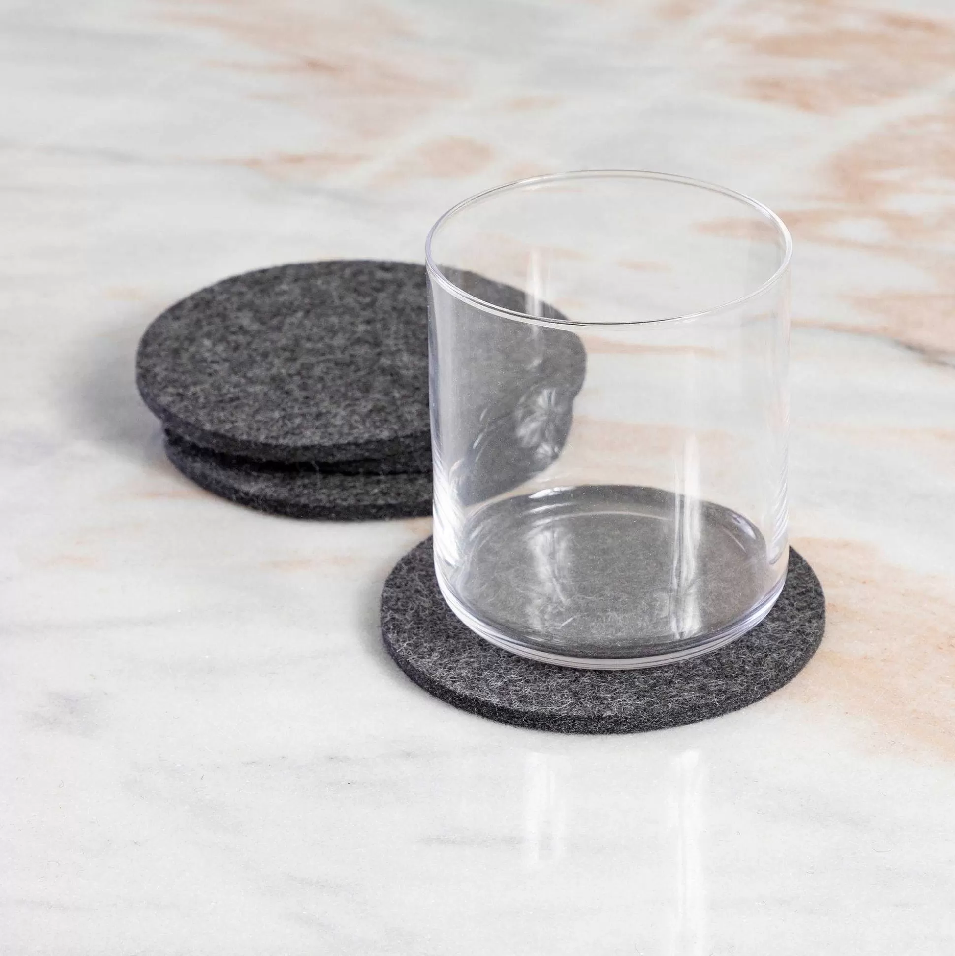 Be Home Coasters<Round Felt Coaster, Set of 4, Charcoal