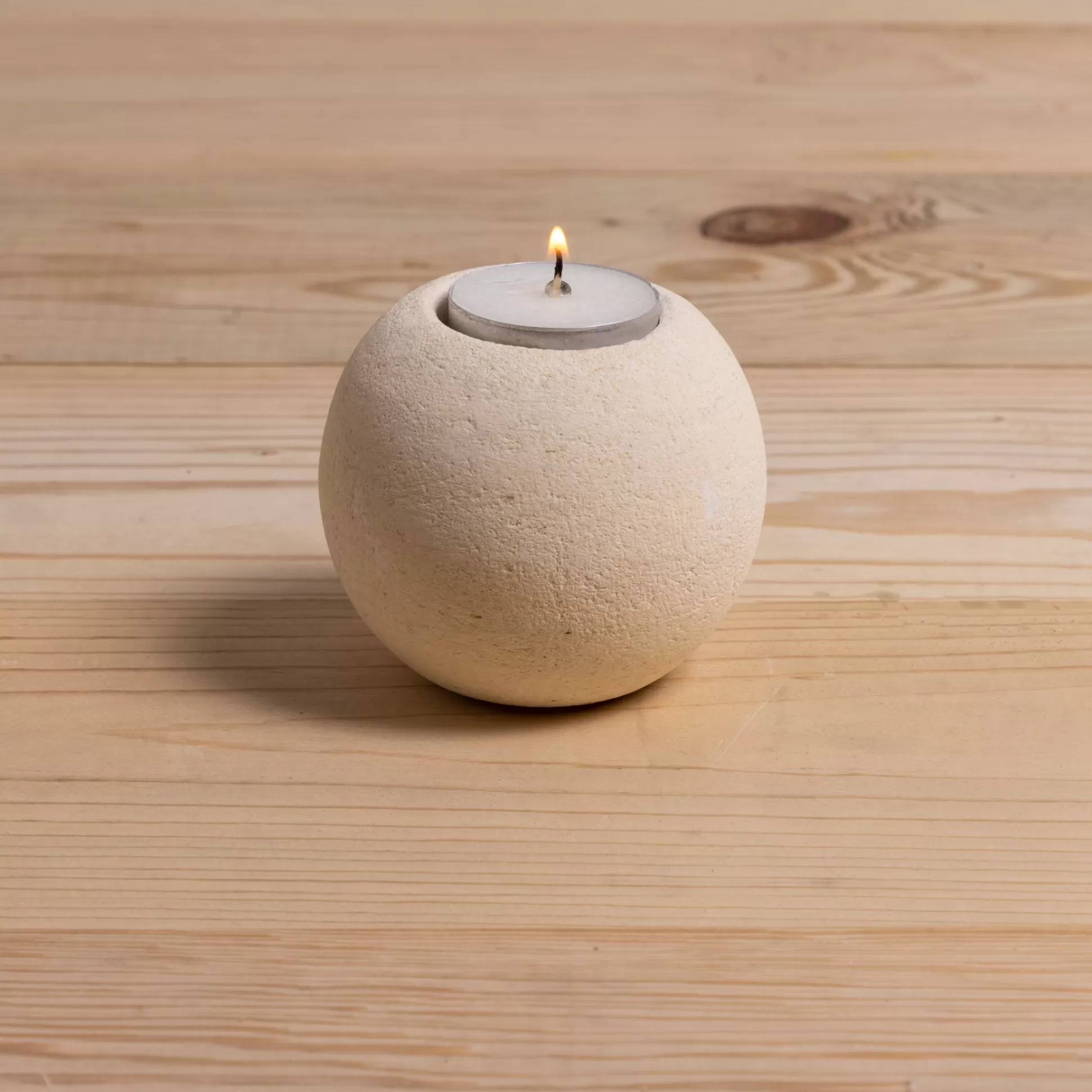 Round Sandstone Tea-light Holder, Small^Be Home Hot