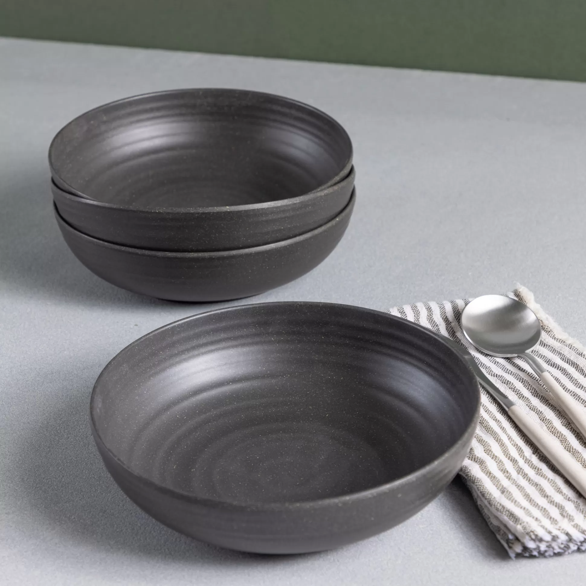 Sancha Organic Pasta / Salad Bowl, Slate, Set of 4^Be Home Shop