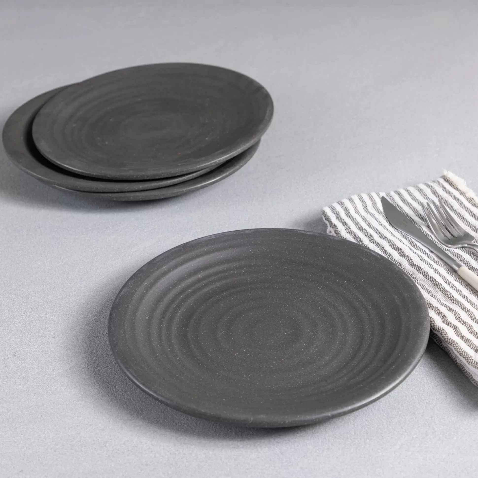 Sancha Organic Salad Plate, Slate, Set of 4^Be Home Clearance