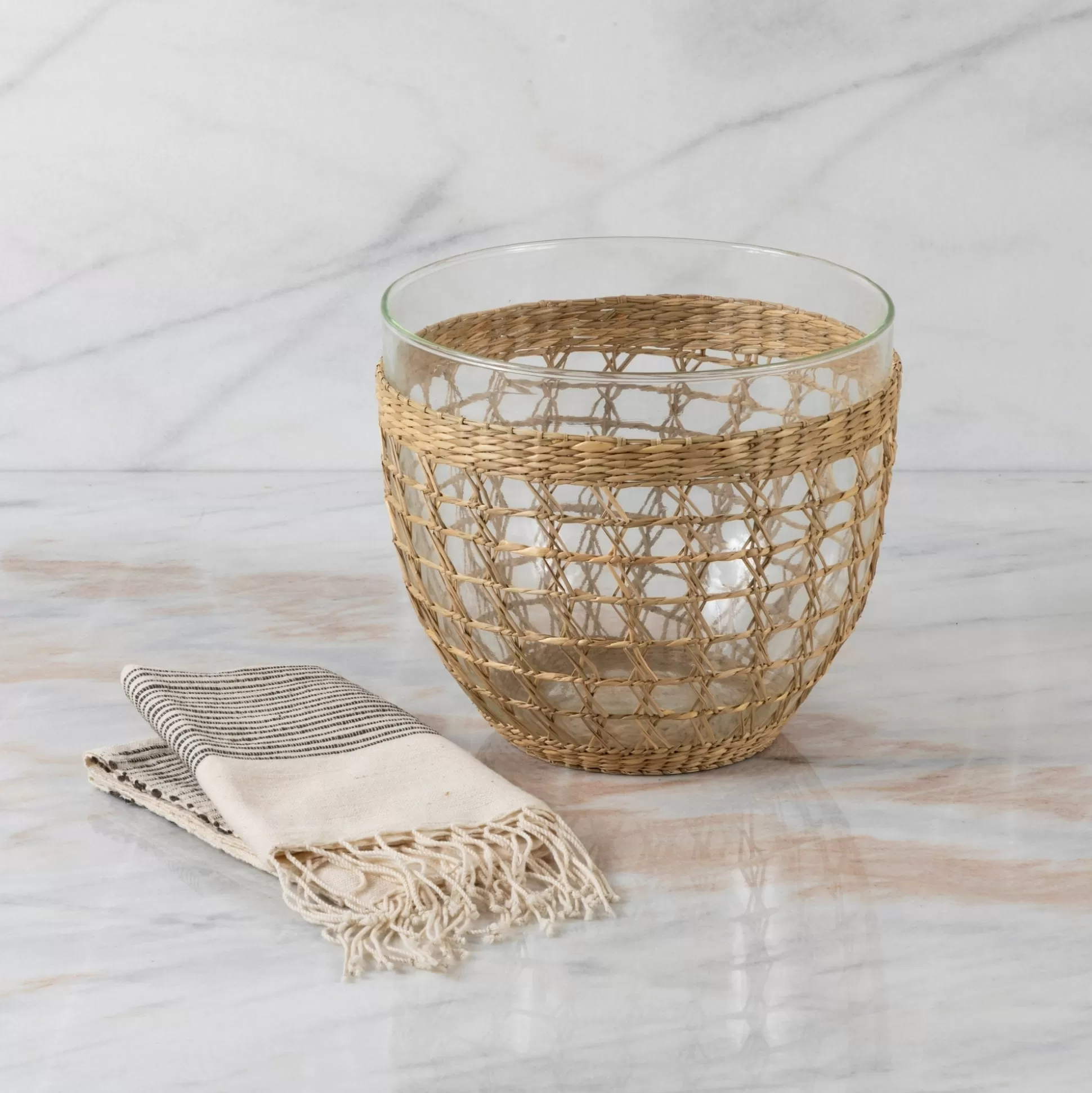 Seagrass Cage Salad Bowl, Large^Be Home Store