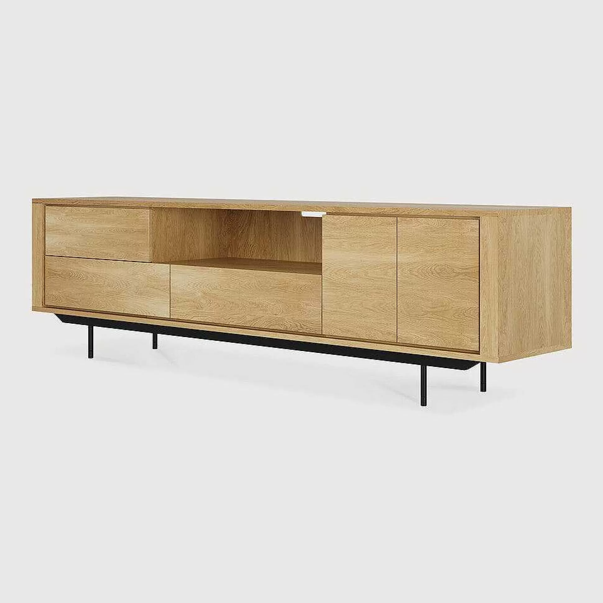 Be Home Media Consoles<Shadow Solid Oak Media Console, 88.5"