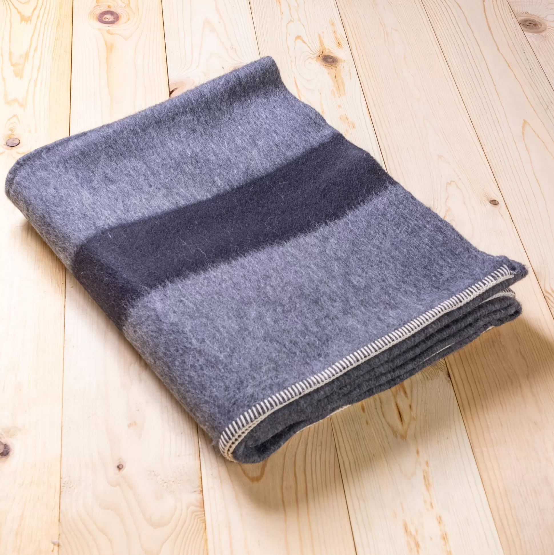 Siempre Blanket, Charcoal with Black Stripe^Be Home Discount