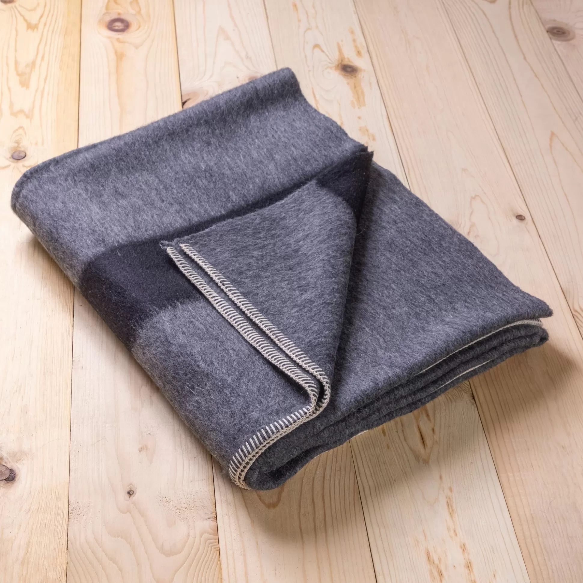 Siempre Blanket, Charcoal with Black Stripe^Be Home Discount