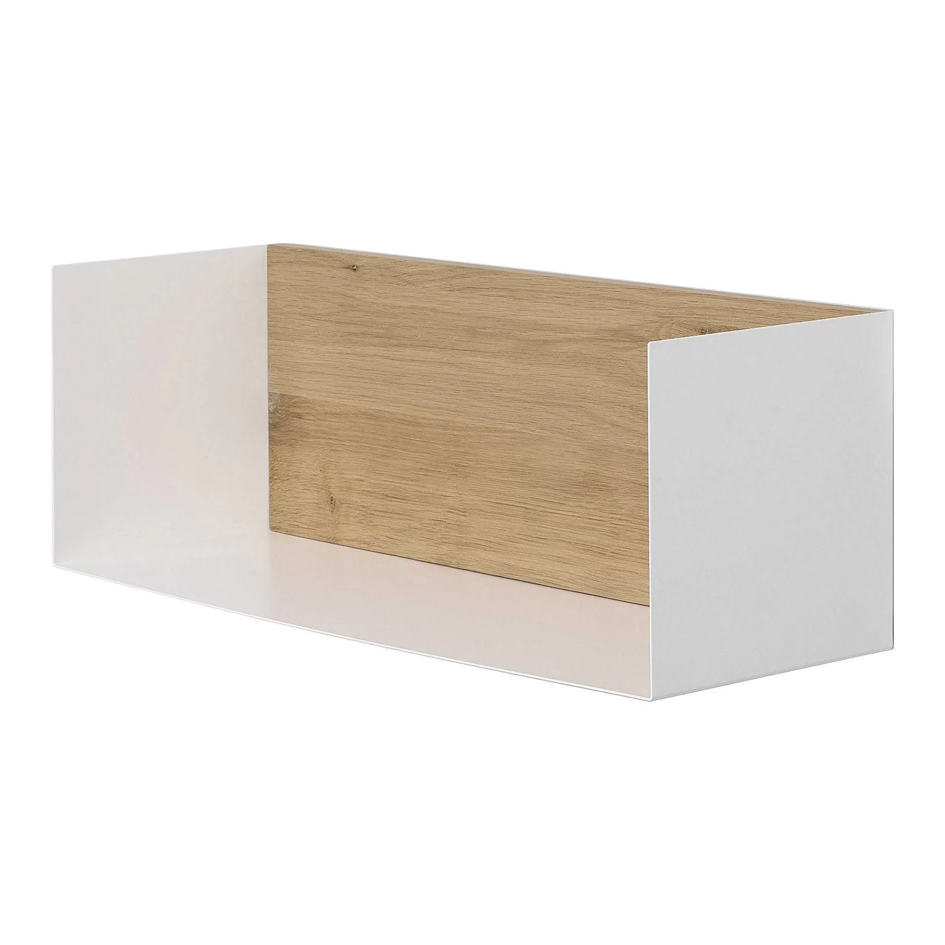 Be Home Shelving<Solid Oak U Shelf with White Metal, 22"