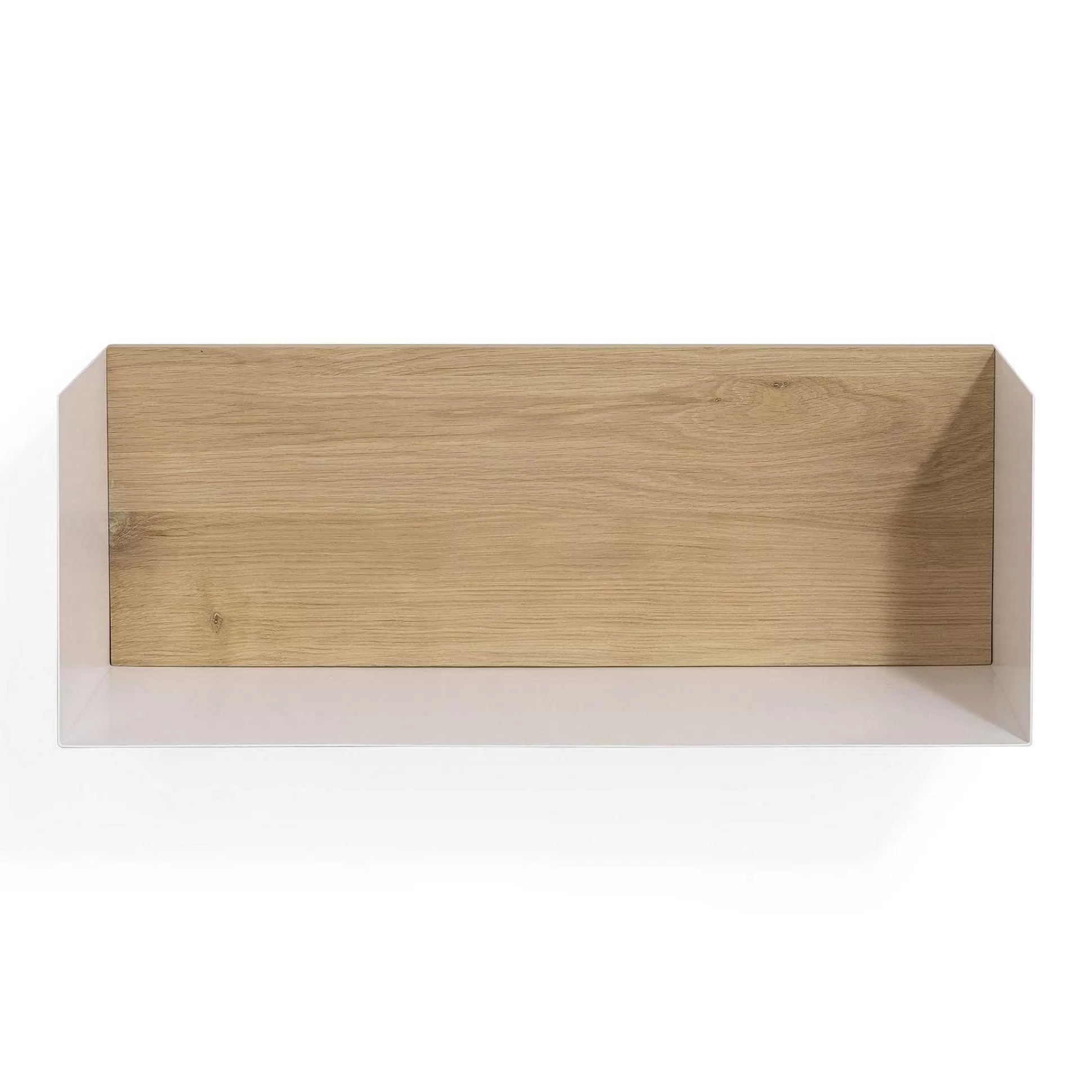 Be Home Shelving<Solid Oak U Shelf with White Metal, 22"