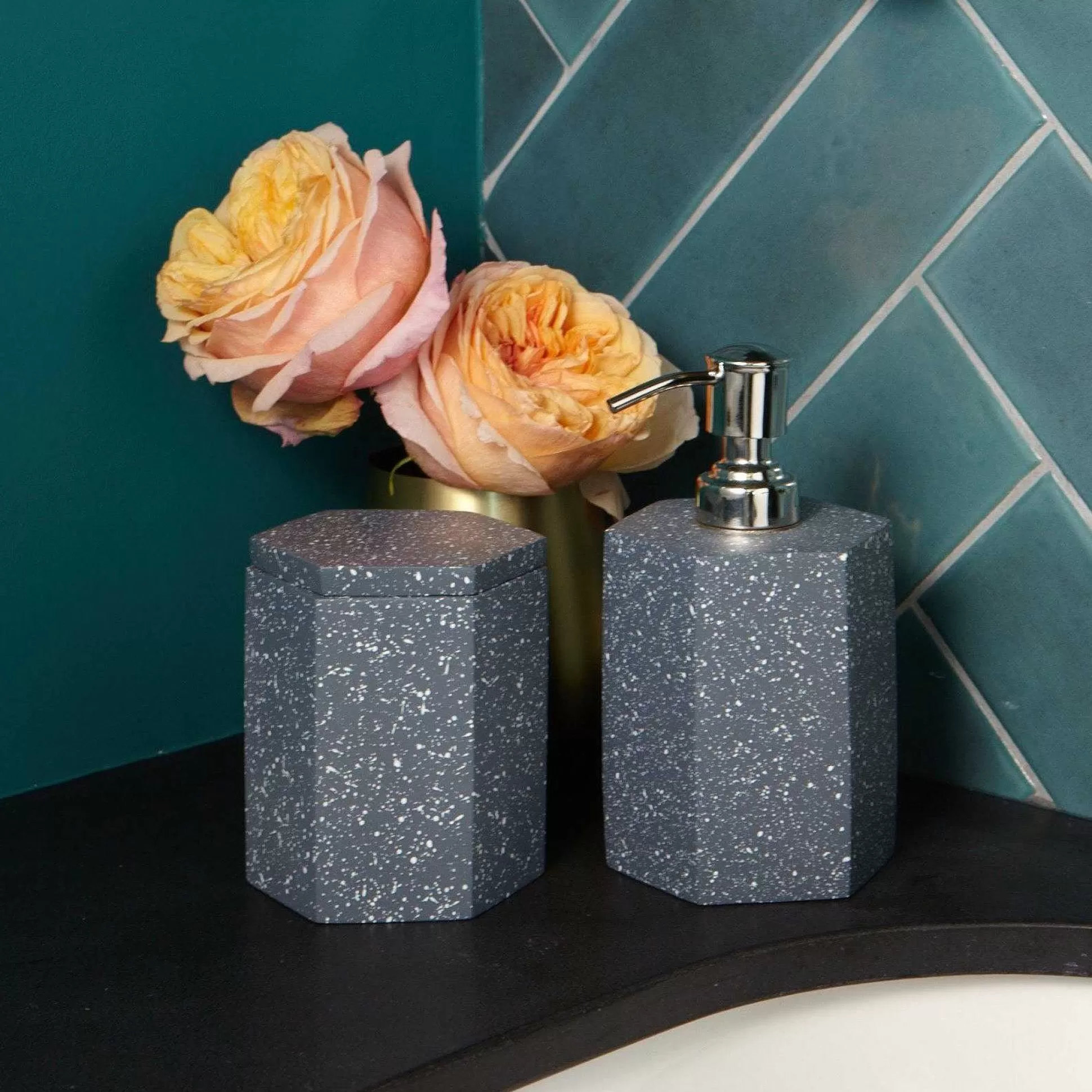 Be Home Canisters<Speckled Cement Bath Canister, Slate