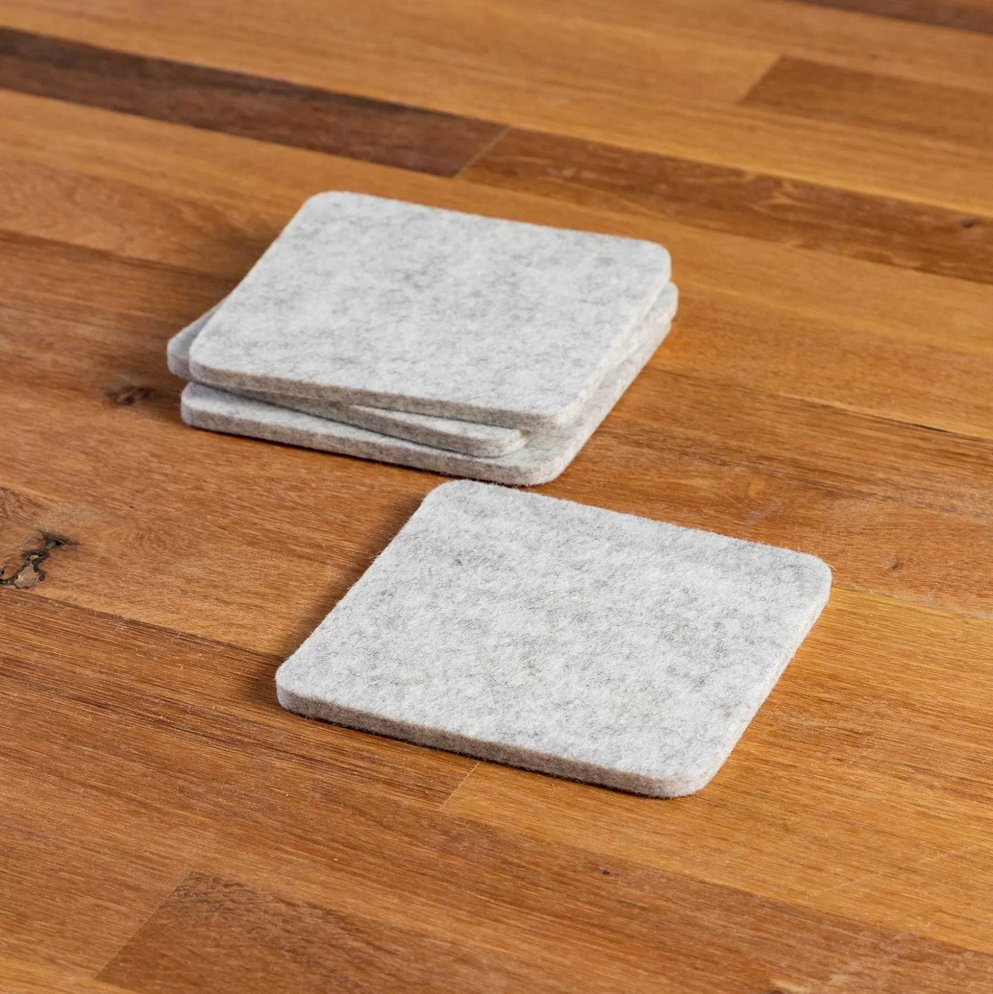 Be Home Coasters<Square Felt Coaster, Set of 4, Heather White