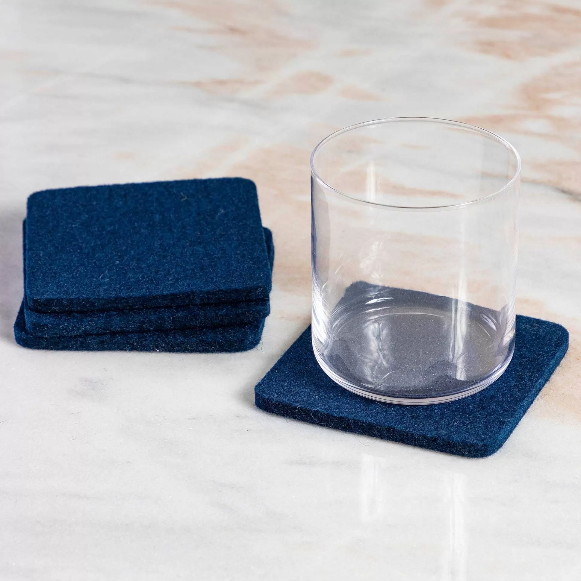 Be Home Coasters<Square Felt Coaster, Set of 4, Marine