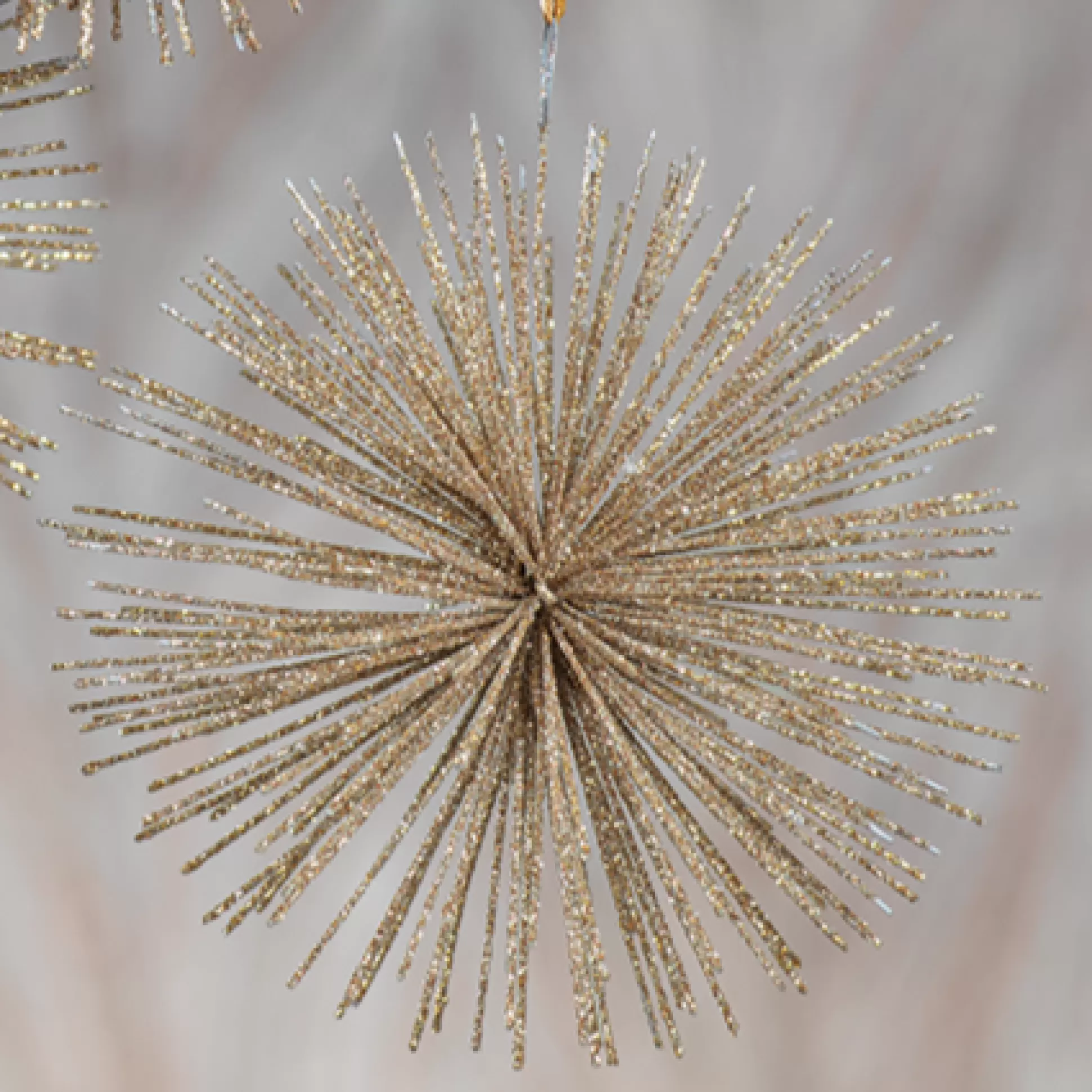 Star Burst Ornament, Champagne, 6"^Be Home Outlet