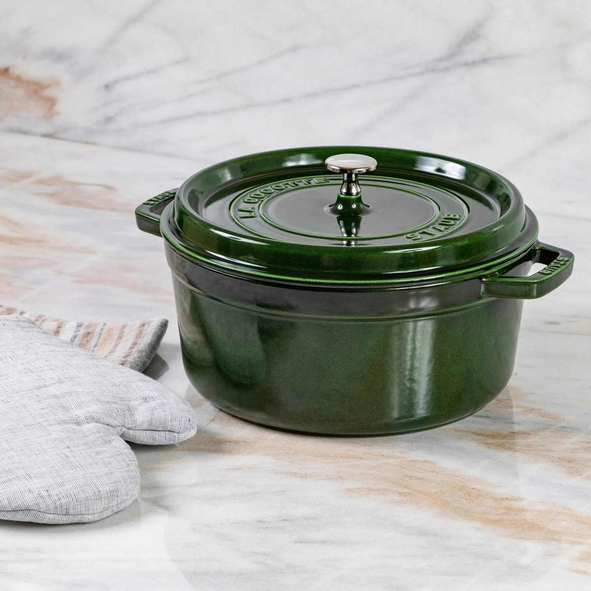 Be Home Cookware<Staub Round Cocotte, 5.5qt, Basil