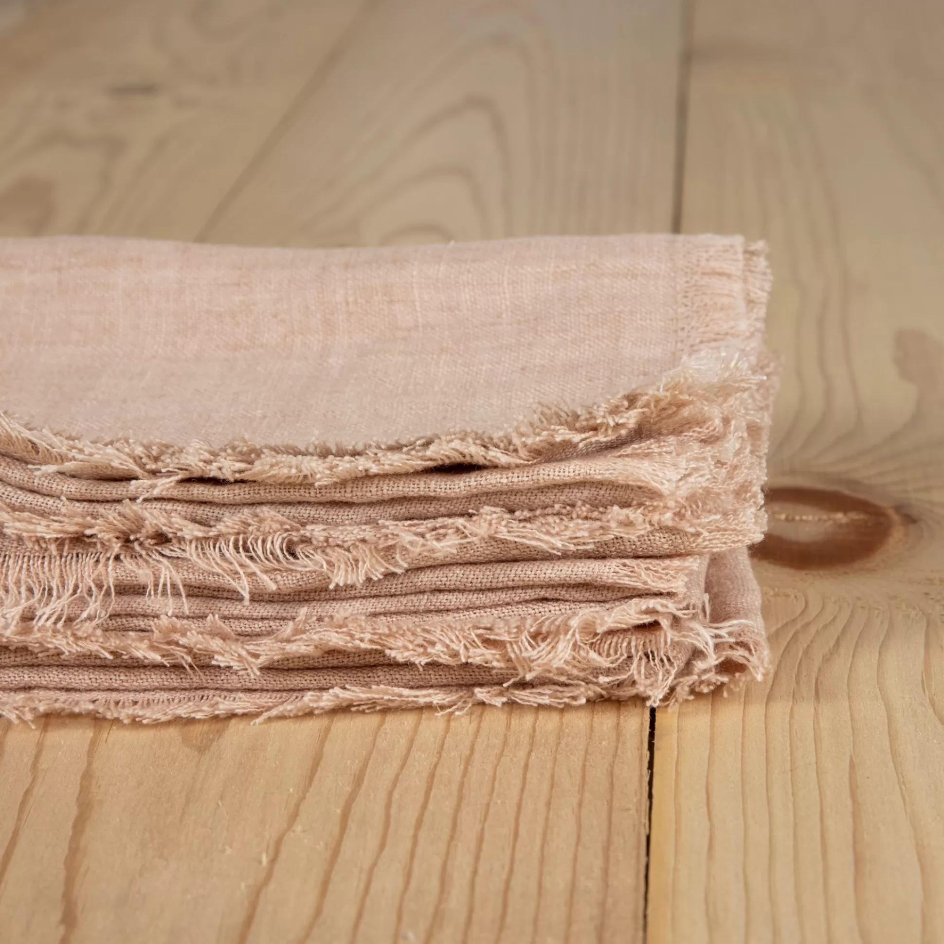 Stone Washed Linen Dinner Napkins, Blush, Set of 4^Be Home Online