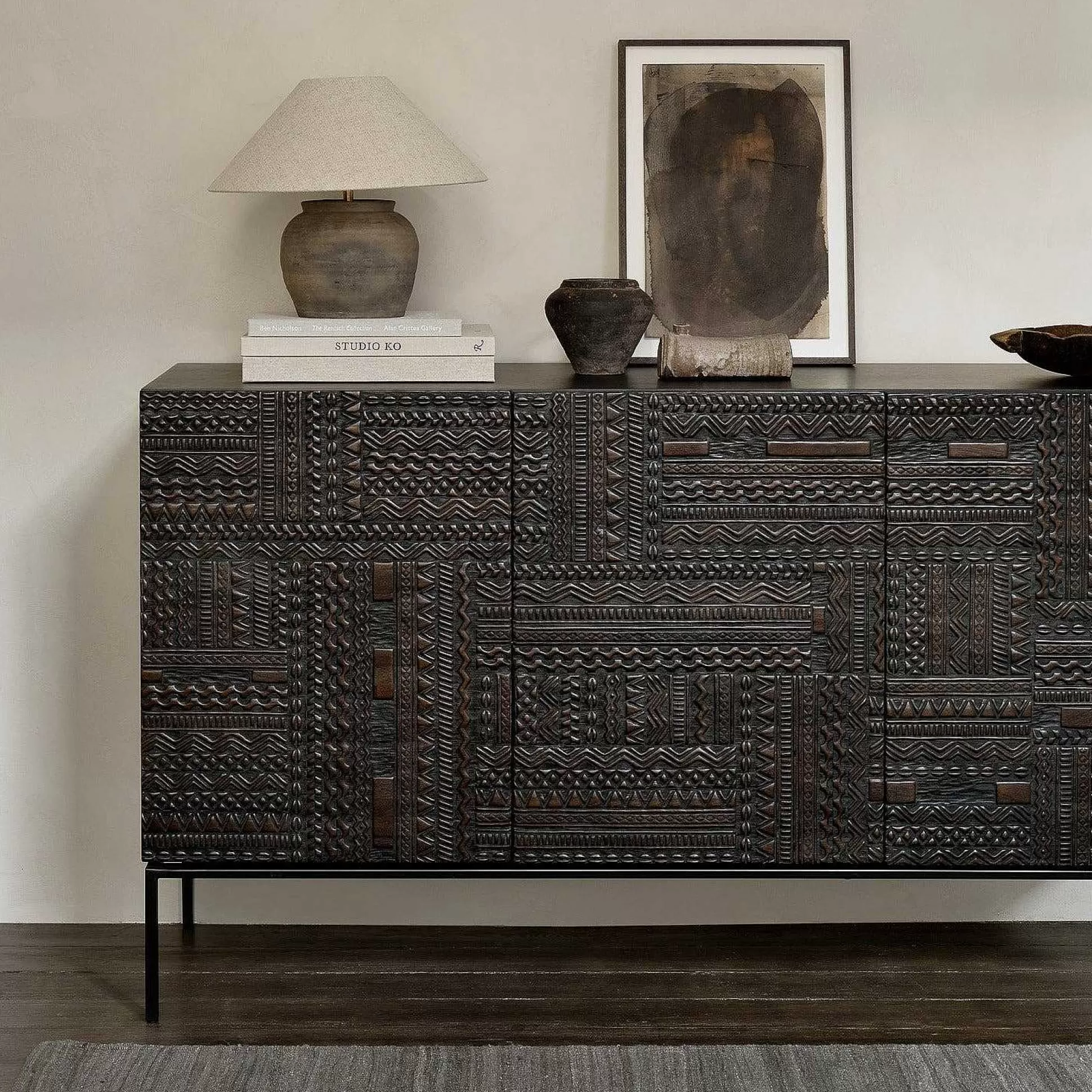 Be Home Sideboards<Tabwa Black Teak Sideboard, 3 Doors