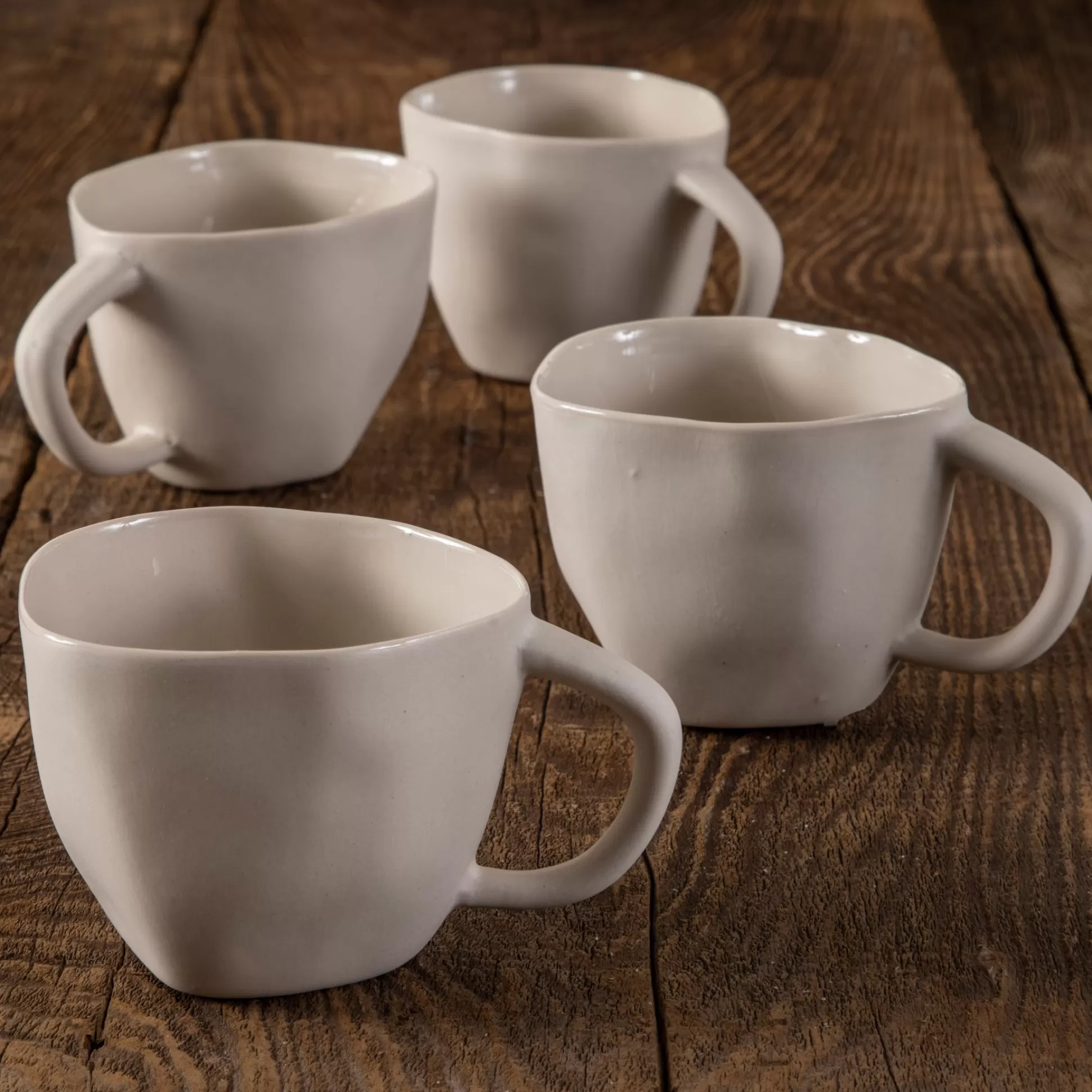 Tam Stoneware Cappuccino Cup, Pearl, Set of 4^Be Home Best Sale