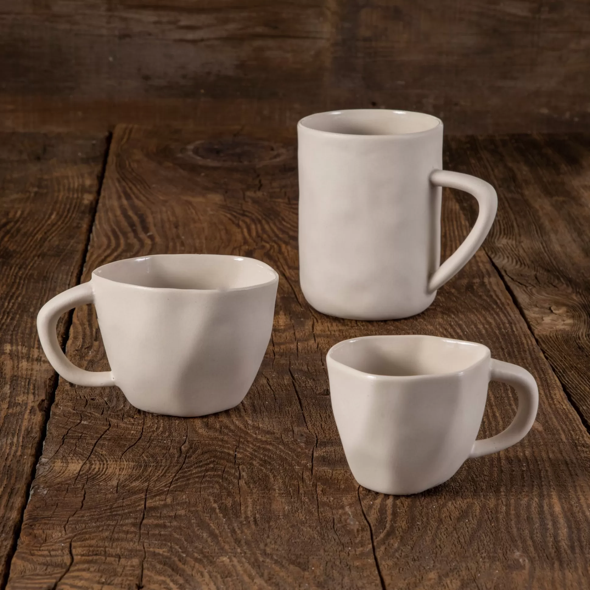 Tam Stoneware Cappuccino Cup, Pearl, Set of 4^Be Home Best Sale