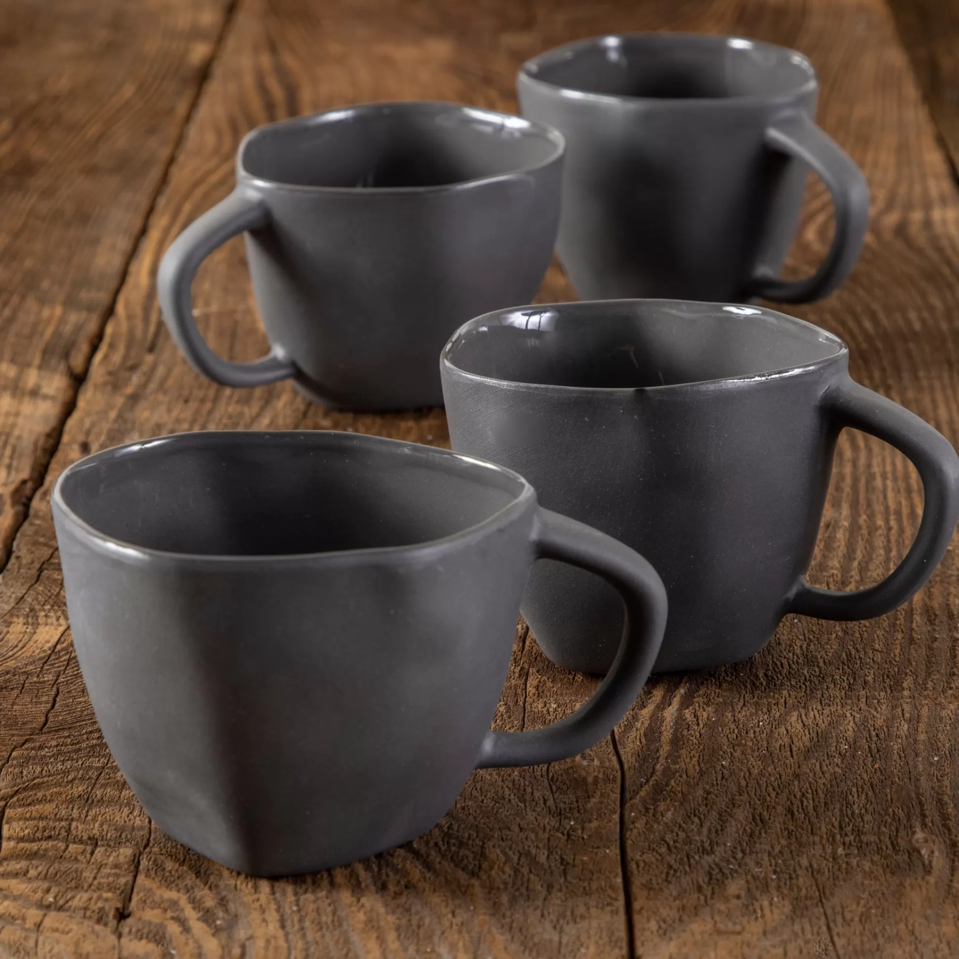 Tam Stoneware Cappuccino Cup, Slate, Set of 4^Be Home Best Sale