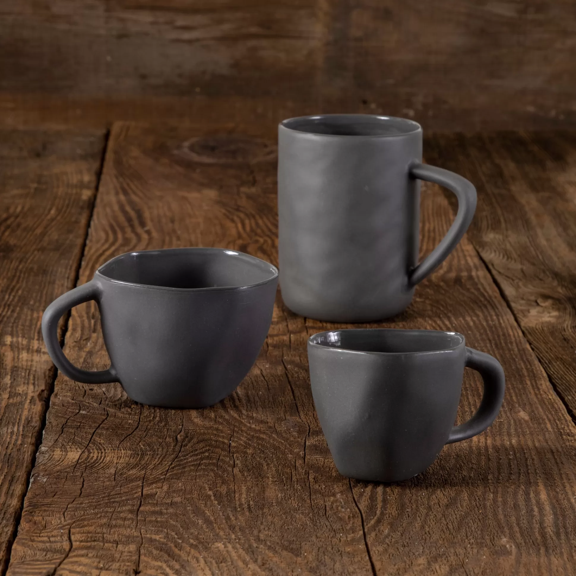 Tam Stoneware Cappuccino Cup, Slate, Set of 4^Be Home Best Sale