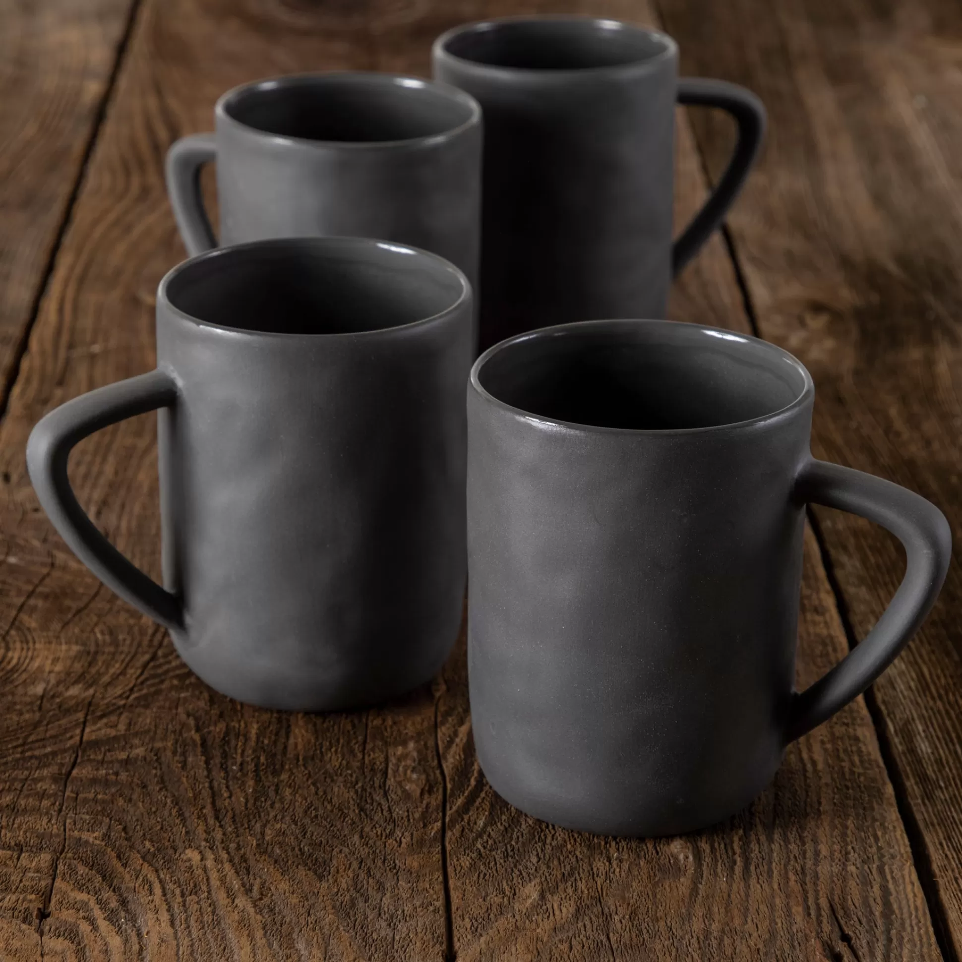 Tam Stoneware Mug, Slate, Set of 4^Be Home Store