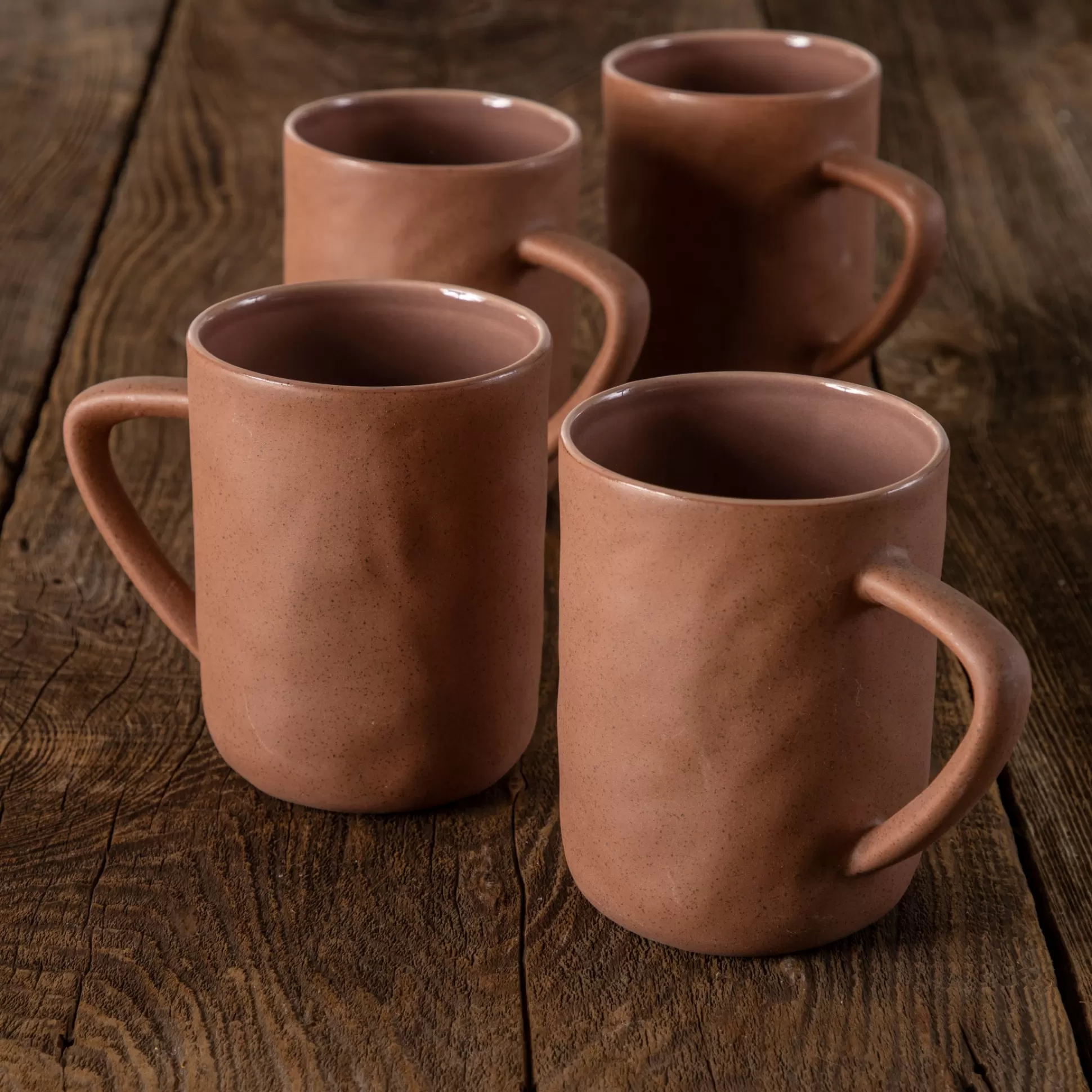 Tam Stoneware Mug, Terracotta Rose, Set of 4^Be Home Hot