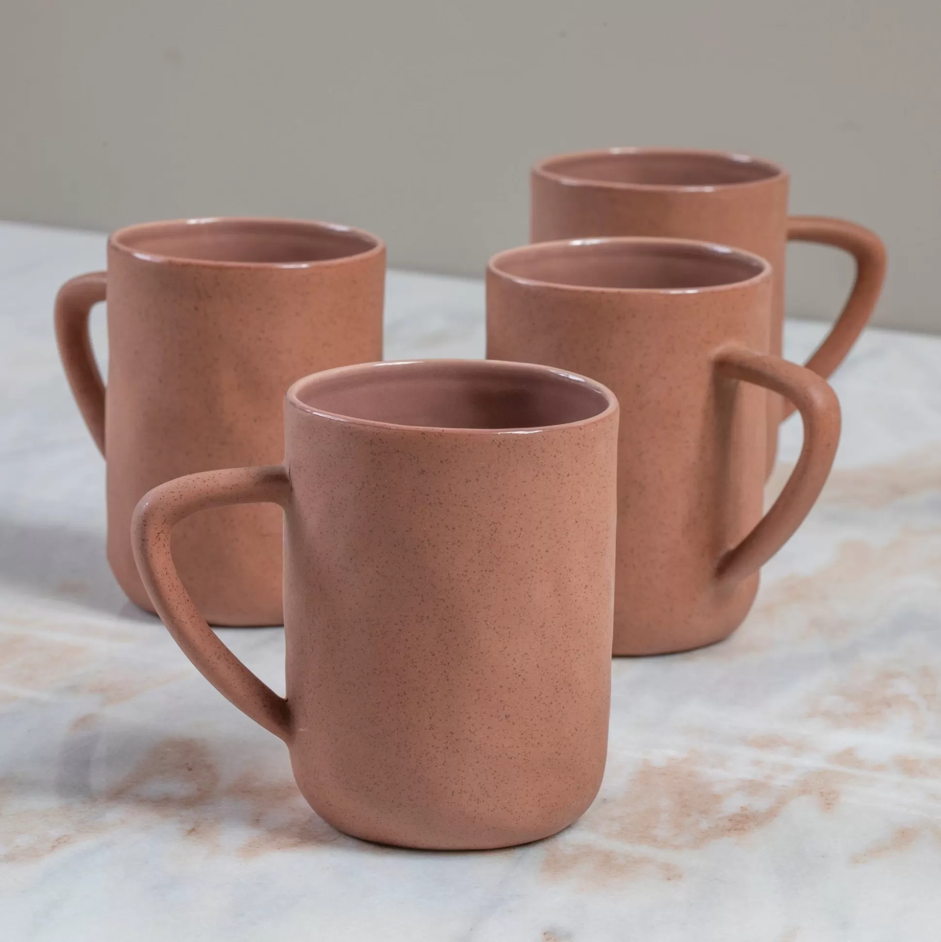 Tam Stoneware Mug, Terracotta Rose, Set of 4^Be Home Hot