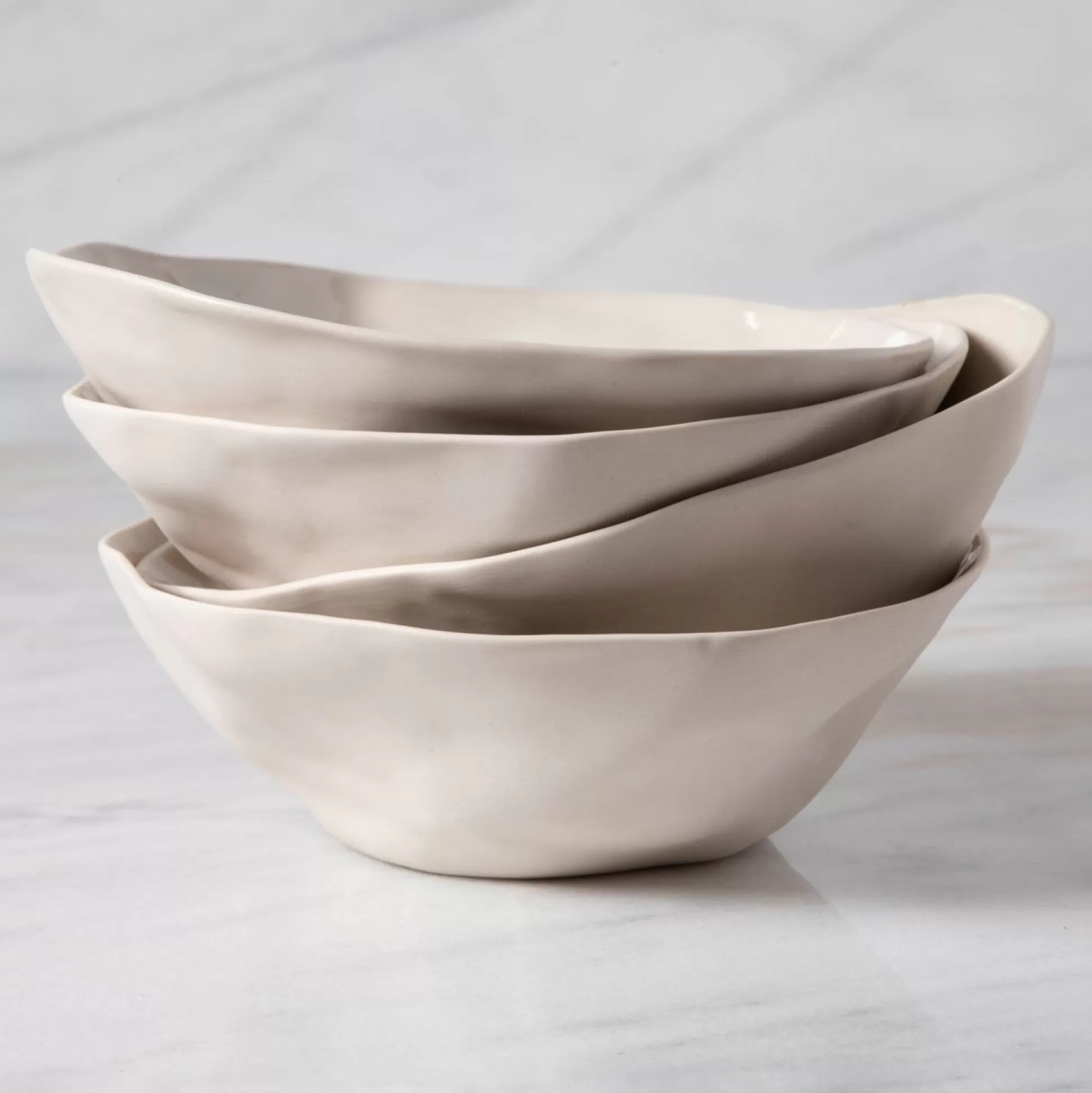 Tam Stoneware Side Bowl, Pearl, Set of 4^Be Home Cheap