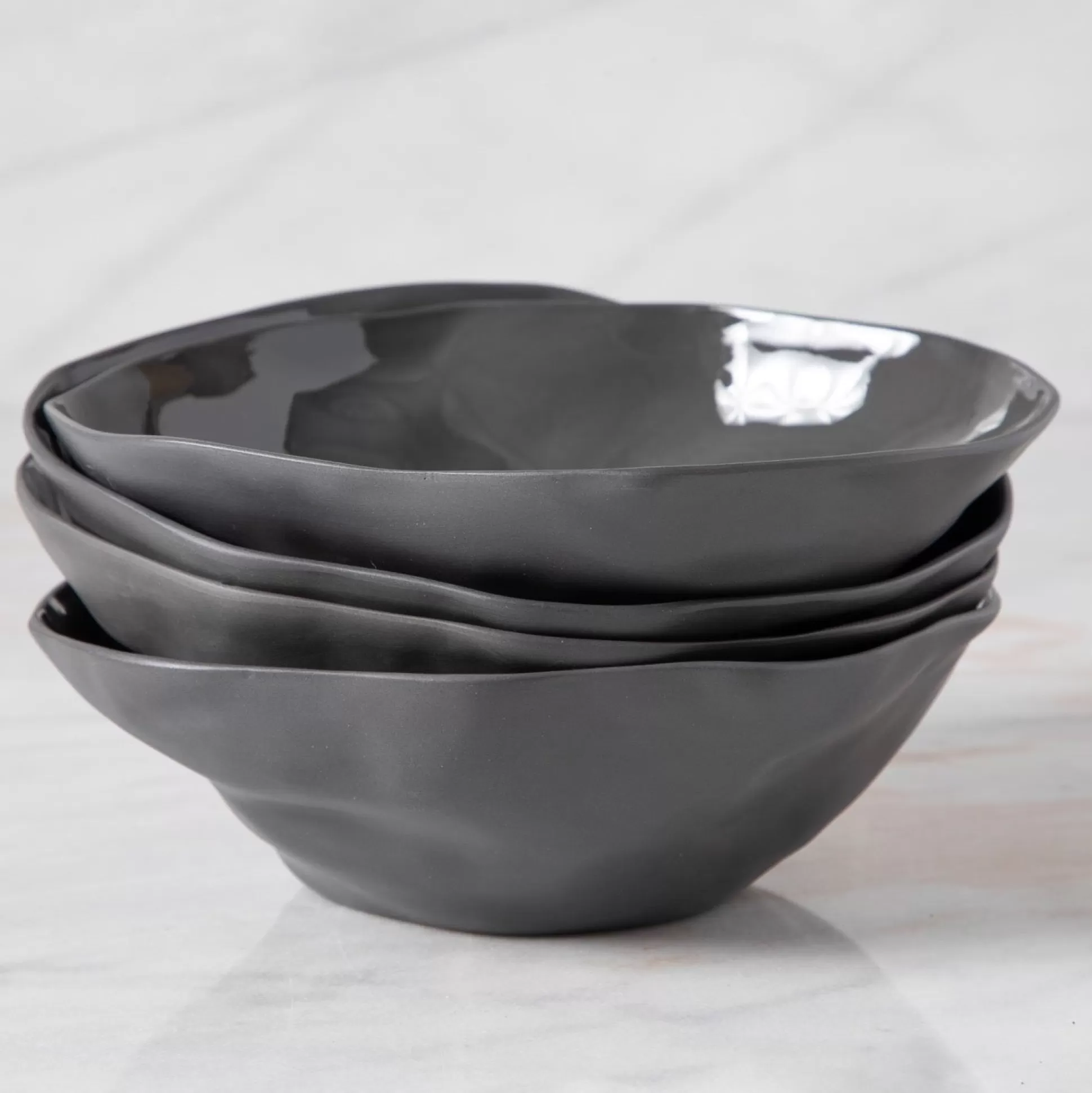 Tam Stoneware Side Bowl, Slate, Set of 4^Be Home Hot