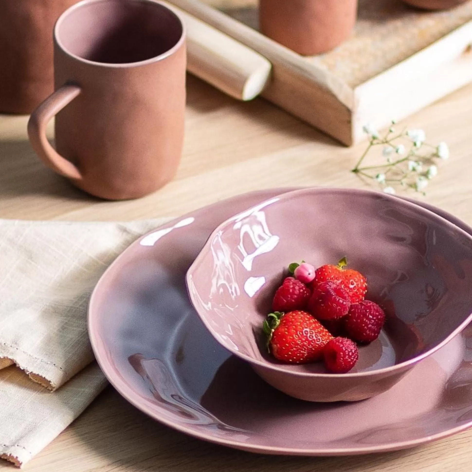 Tam Stoneware Side Bowl, Terracotta Rose, Set of 4^Be Home Flash Sale