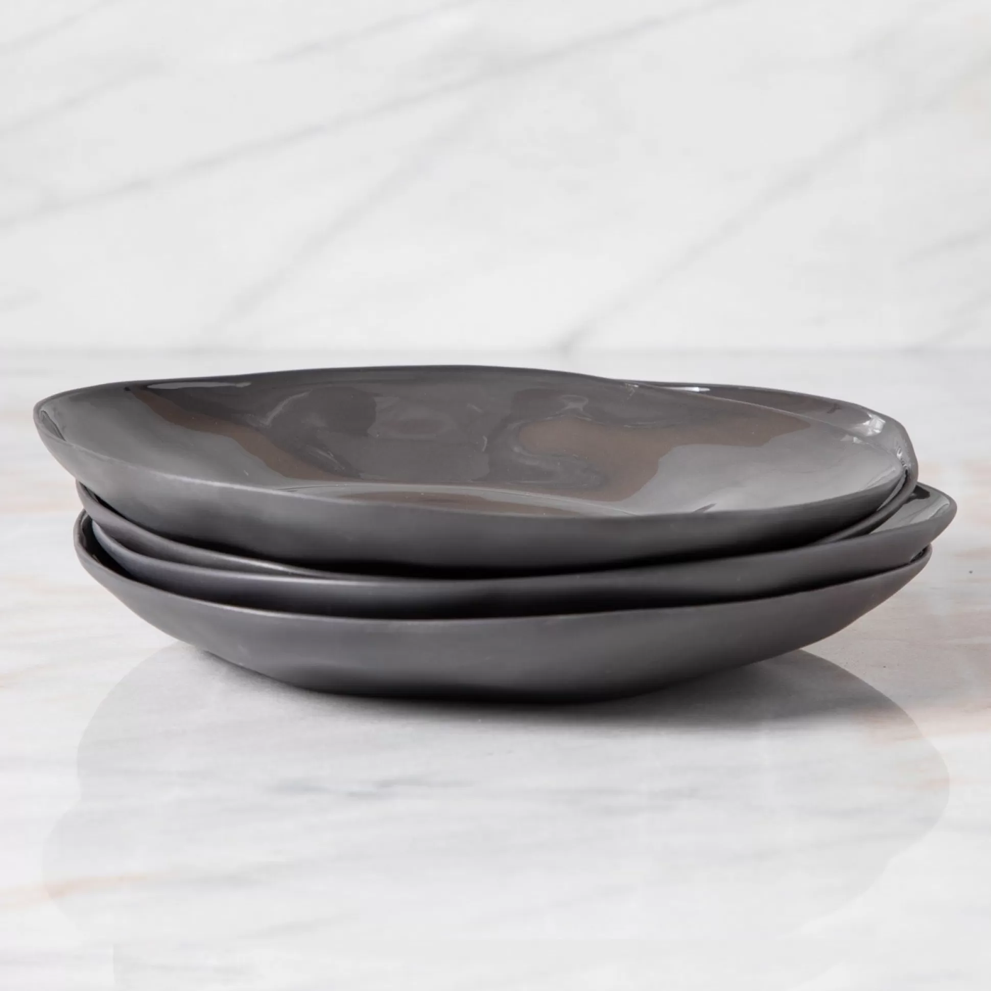 Tam Stoneware Side Plate, Slate, Set of 4^Be Home Shop