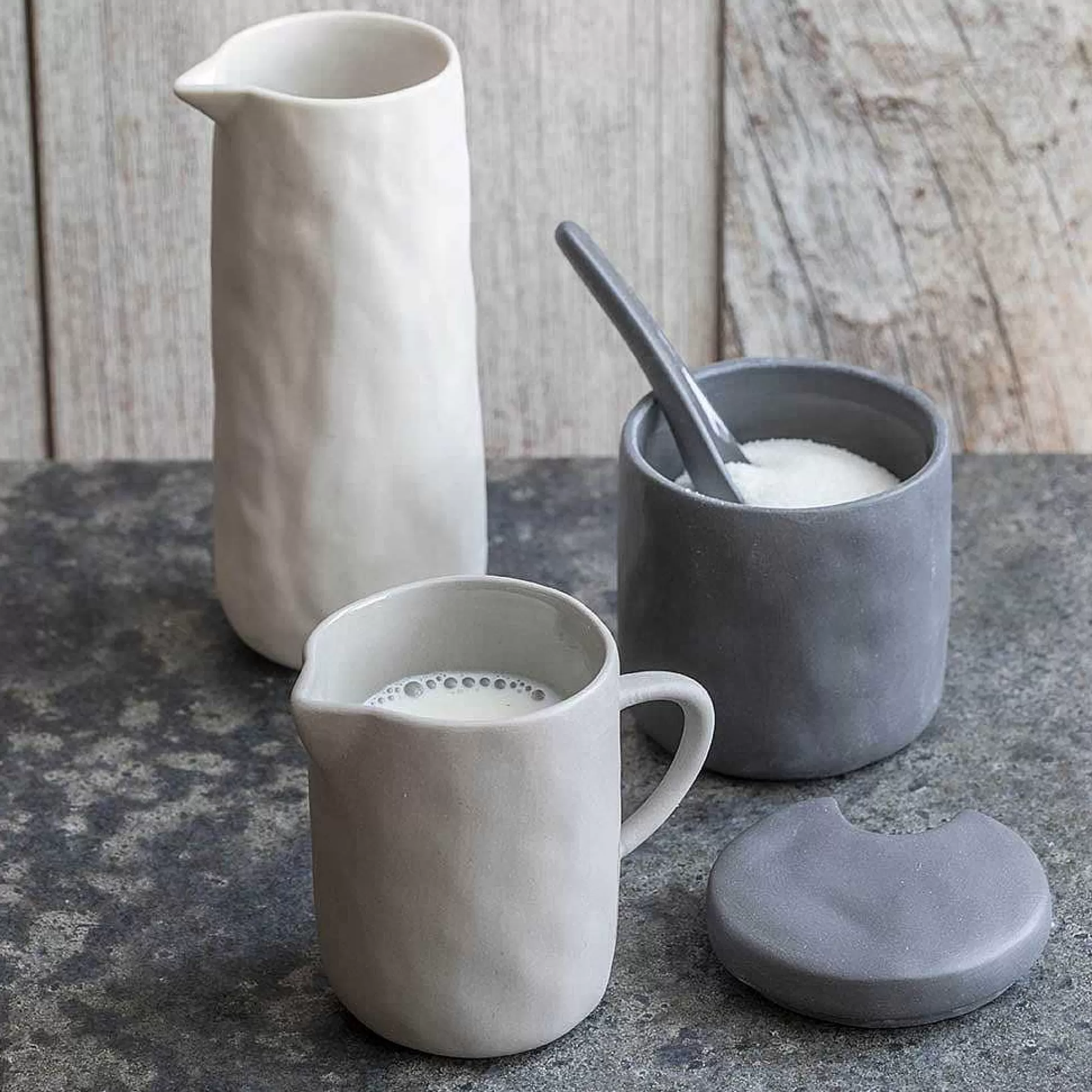 Be Home Salt & Pepper<Tam Stoneware Sugar Cellar, Slate