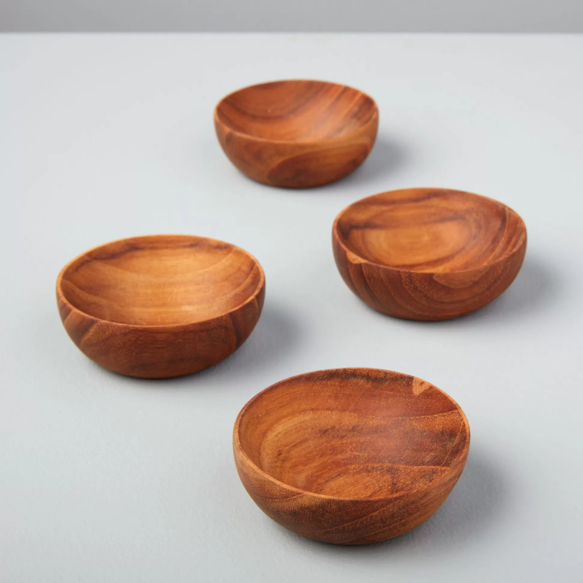 Teak Pinch Bowls, Set of 4^Be Home Store