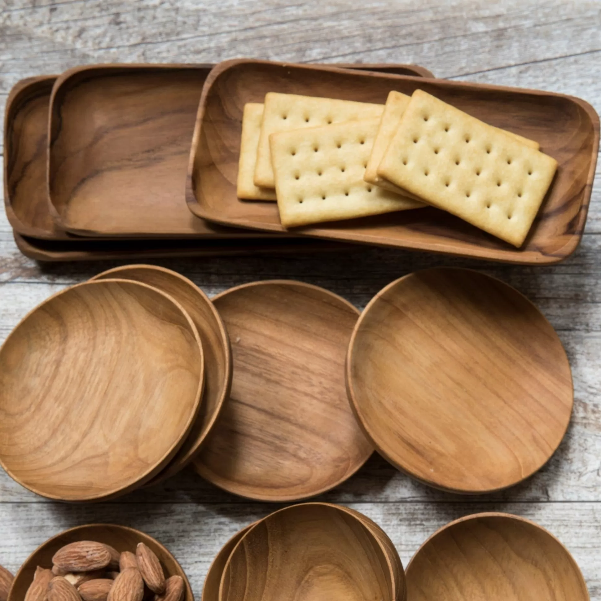 Teak Small Trays, Set of 4^Be Home Online