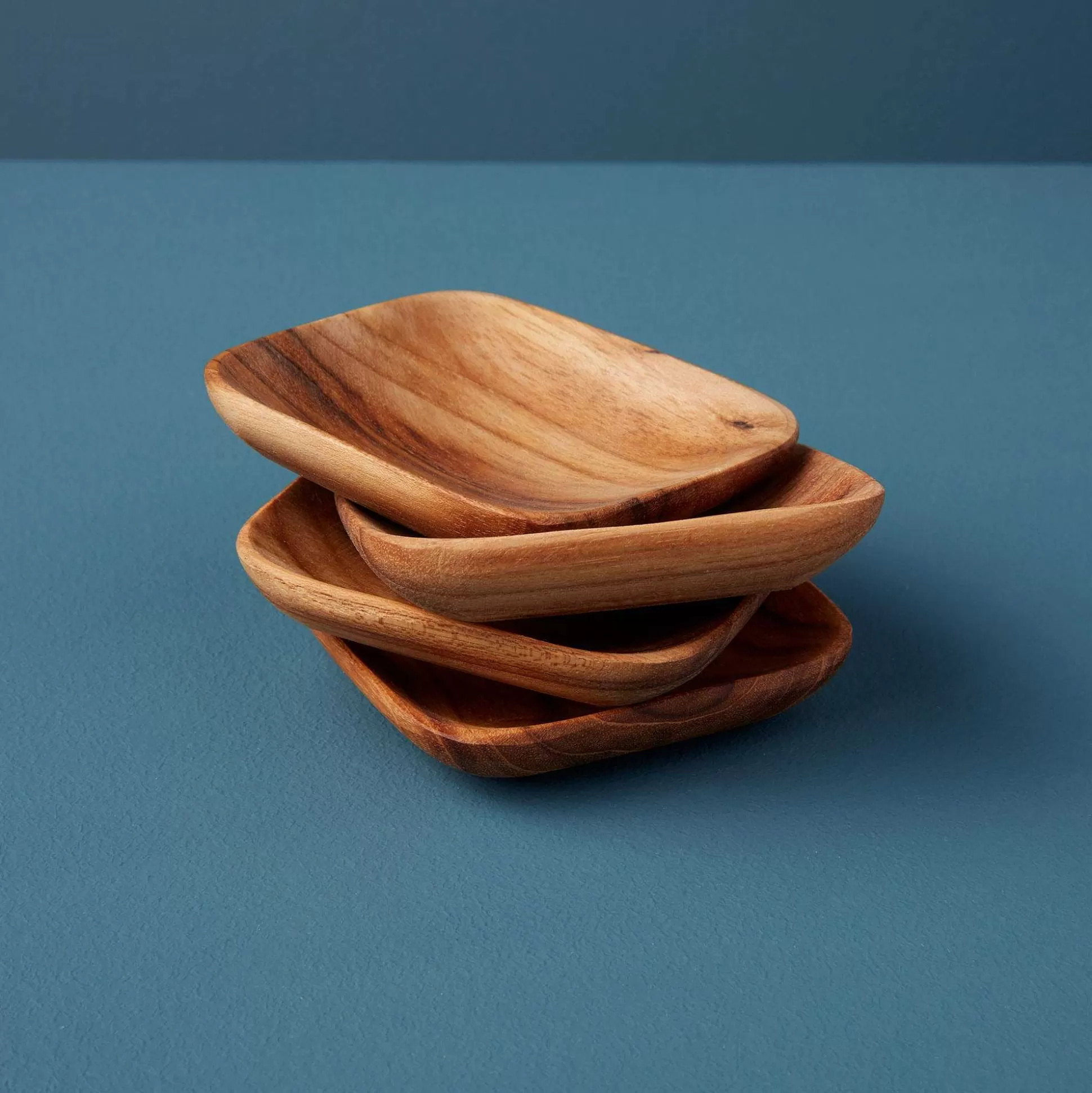 Be Home Wood Serving Bowls<Teak Square Pinch Bowls, Set of 4