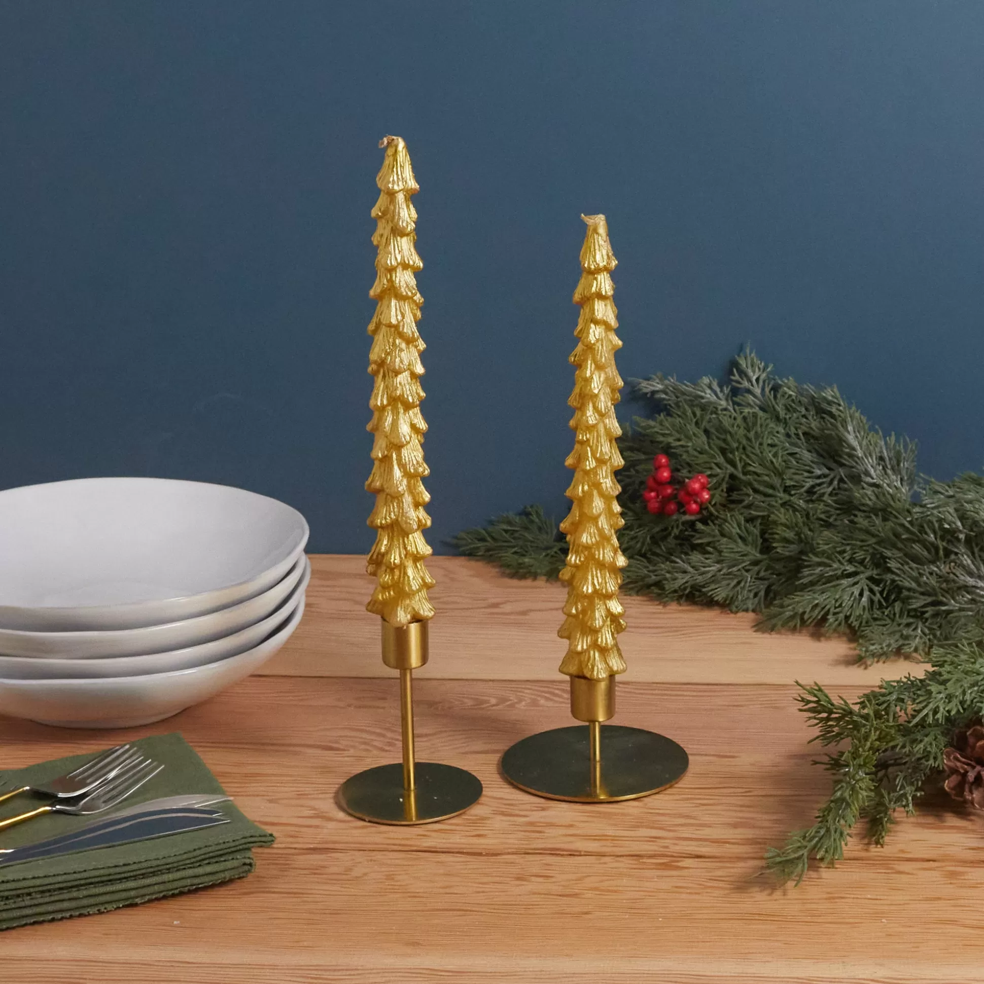 Tree Taper Candles, Gold, Set of 2^Be Home Sale