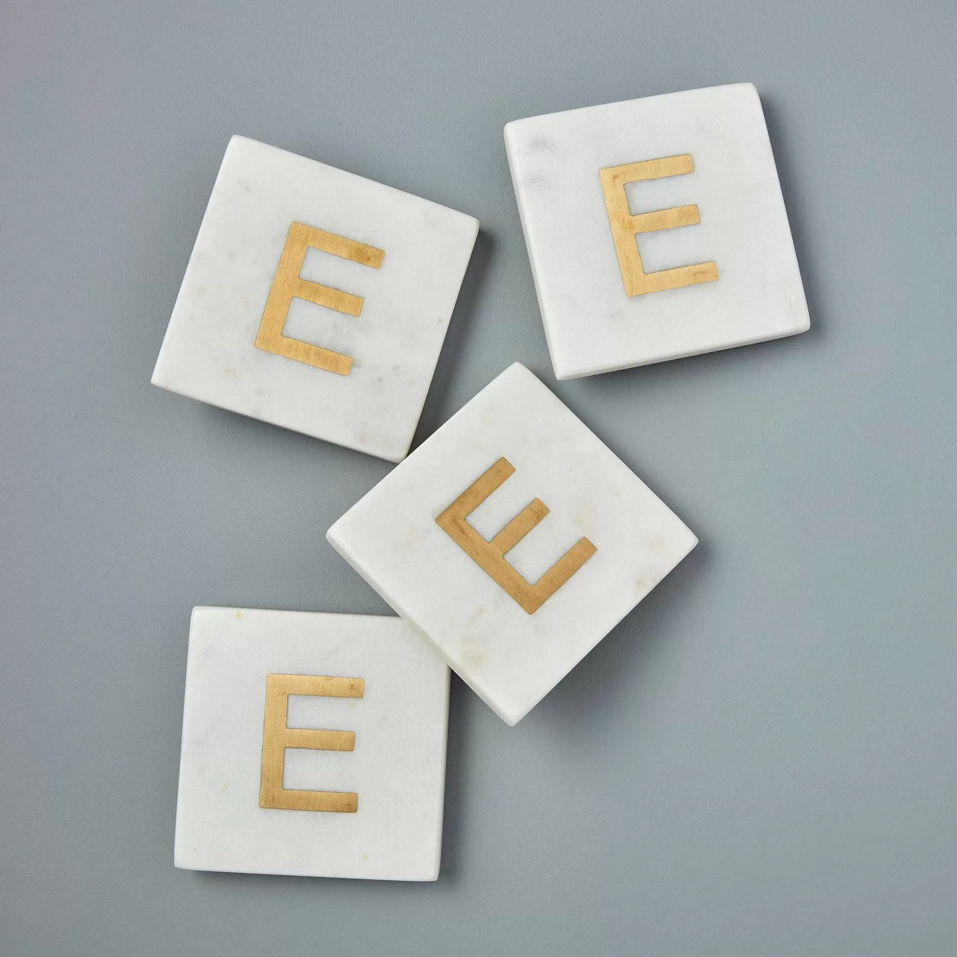 Be Home Coasters<Verona Marble Monogram Coasters Set of 4 - Letter E