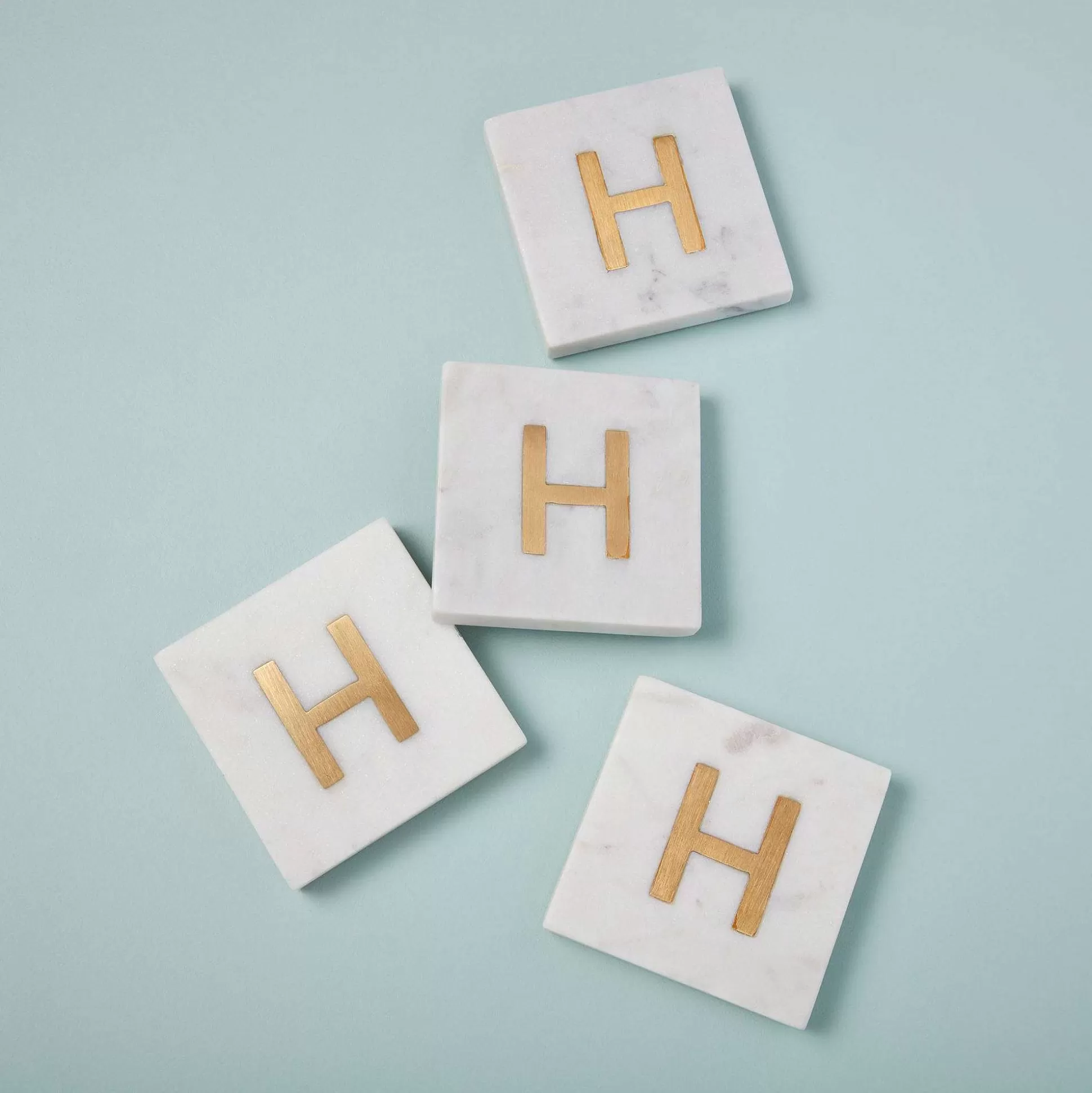 Be Home Coasters<Verona Marble Monogram Coasters Set of 4 - Letter H