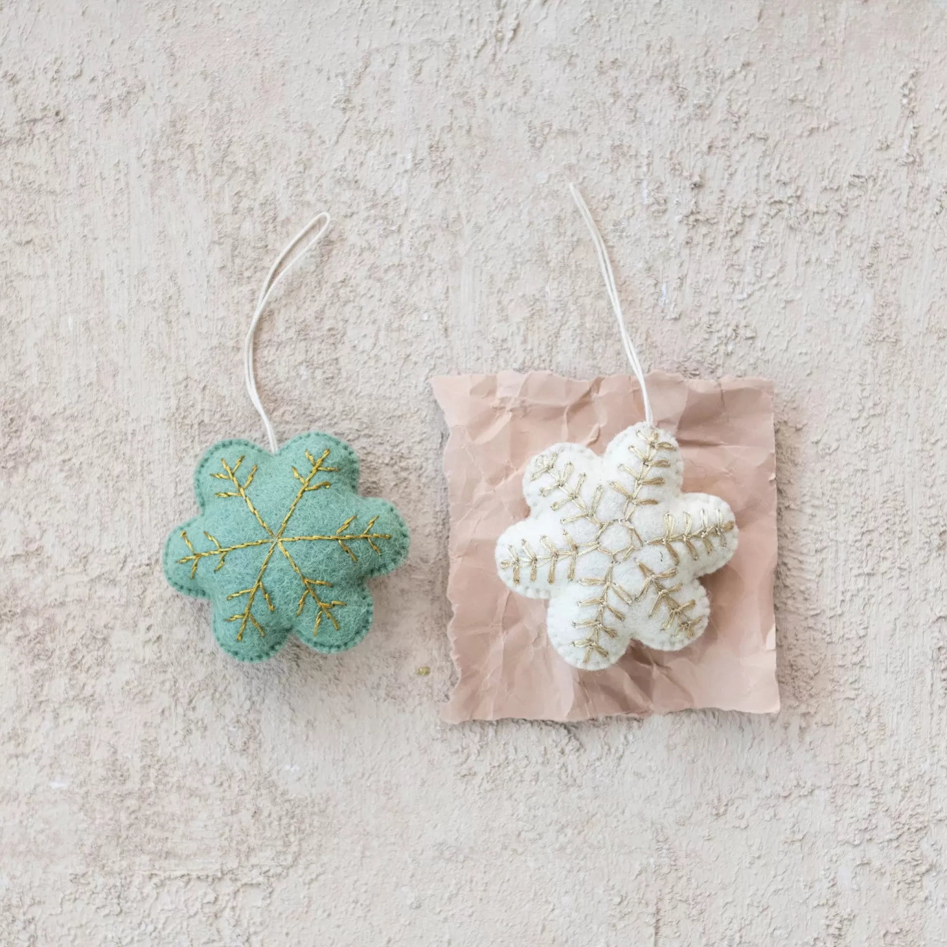 Wool Felt Snowflake Ornaments, Set of 2^Be Home Flash Sale